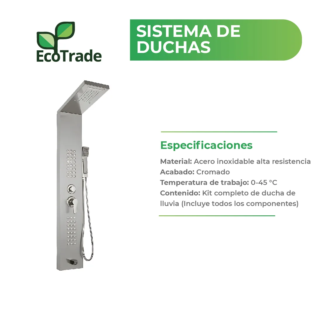 Torre de Ducha Multifuncional con Hidromasaje Ecotrade - Imagen 2