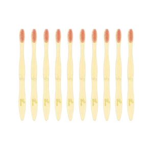 Cepillo de Dientes en Bambu Adulto Rosado 10 Unidades Ecotrade