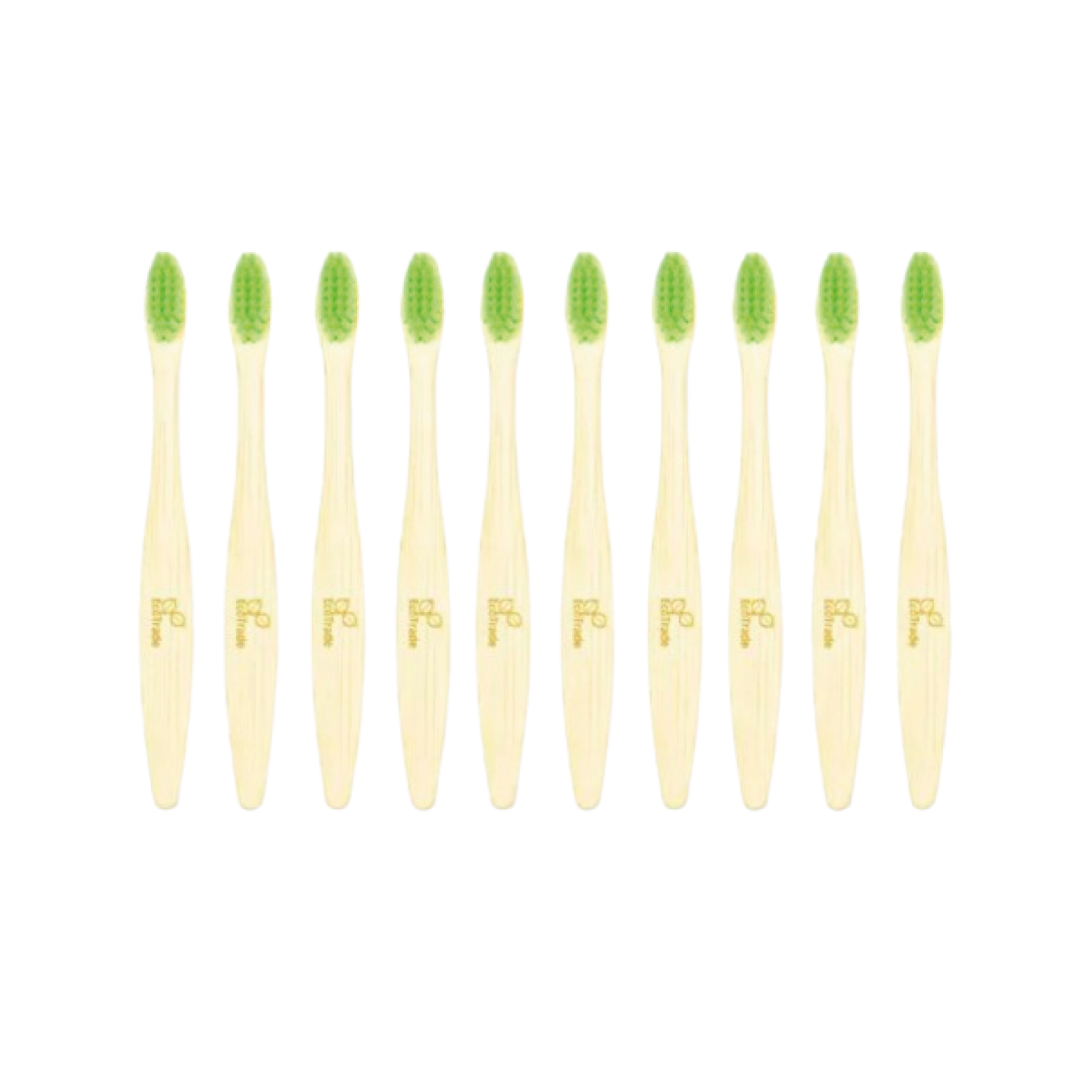 Cepillo de Dientes en Bambu Adulto Verde Lima 10 Unidades Ecotrade