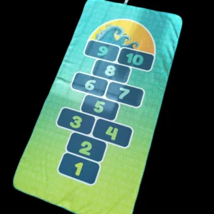 Toalla de playa Pasatiempos Aguamarina amarillo