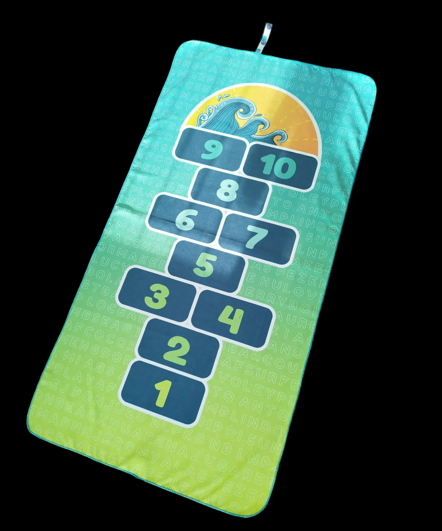 Toalla de playa Pasatiempos Aguamarina amarillo