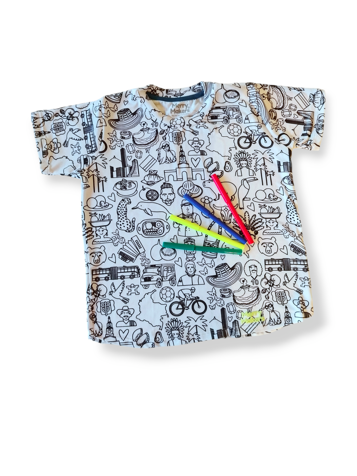 Camiseta coloreable los Colores de Colombia - Imagen 2