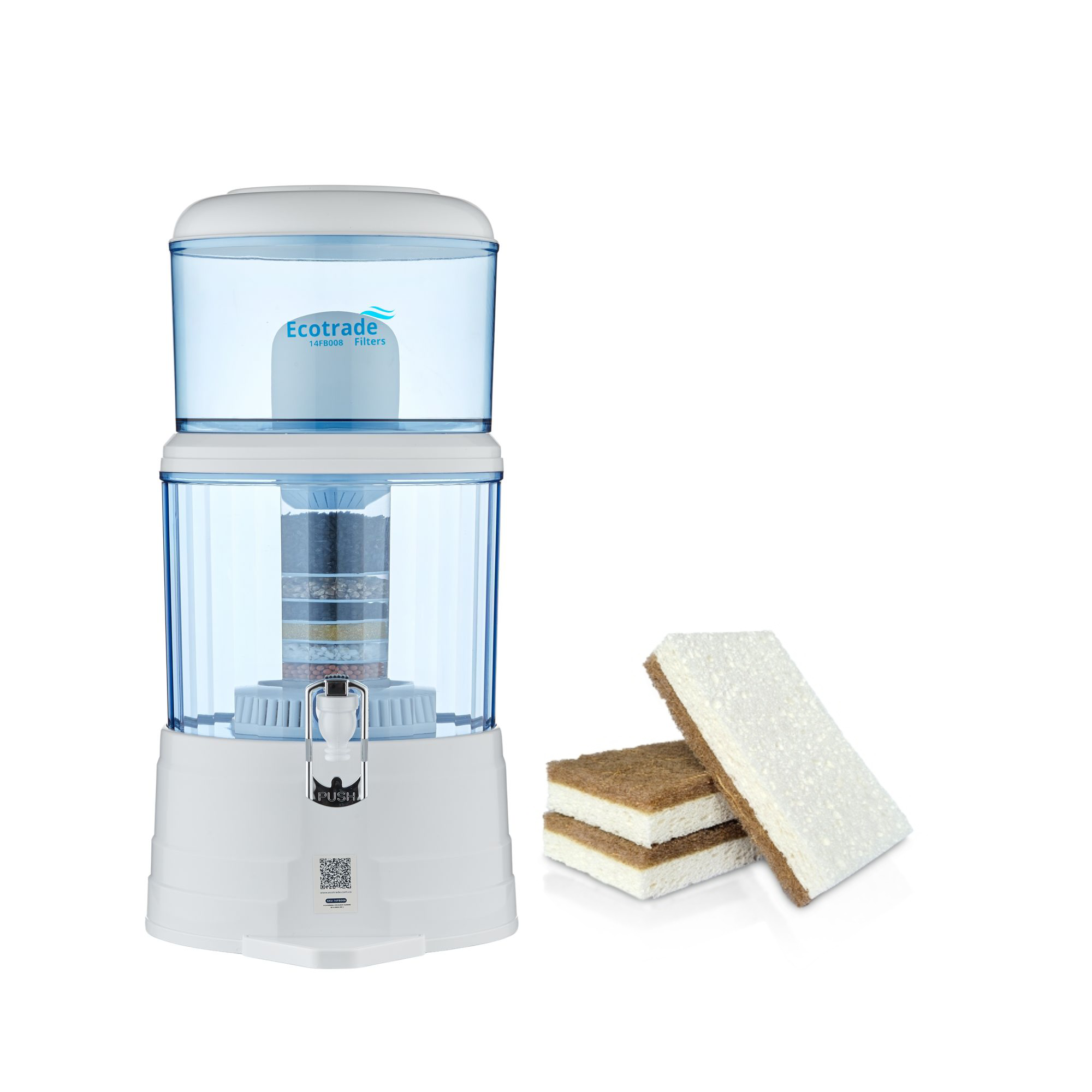 Filtro Purificador Agua 14 litros mas 3 Esponjas Ecotrade