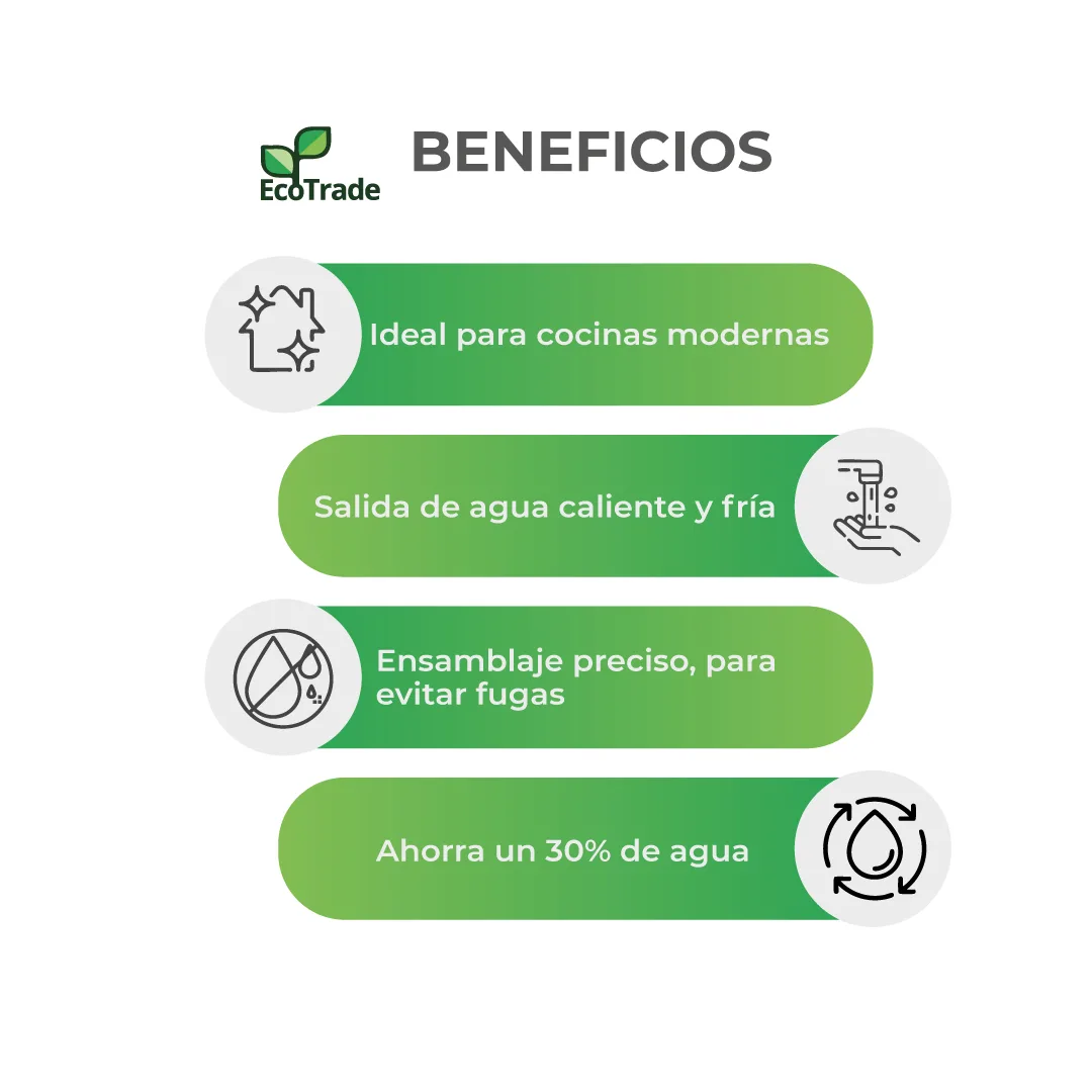 Grifo Cocina Giratorio con Salida de Agua Caliente Ecotrade - Imagen 3