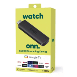 Onn 2k Fhd Streaming Stick Con Google Tv Color Negro Tipo De Control Remoto De Voz
