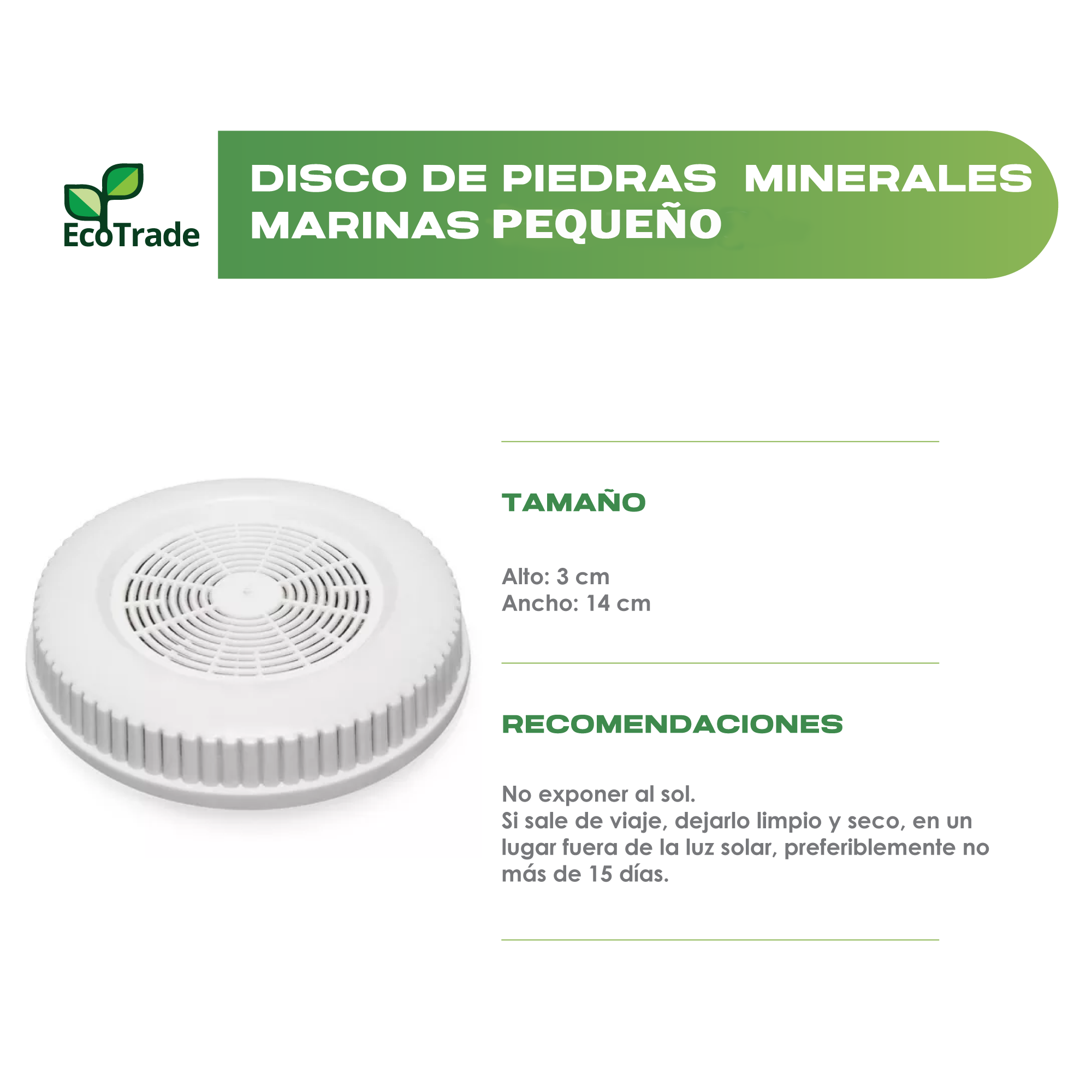Disco Piedras Pequeño Filtro Purificador Agua Ecotrade - Imagen 2