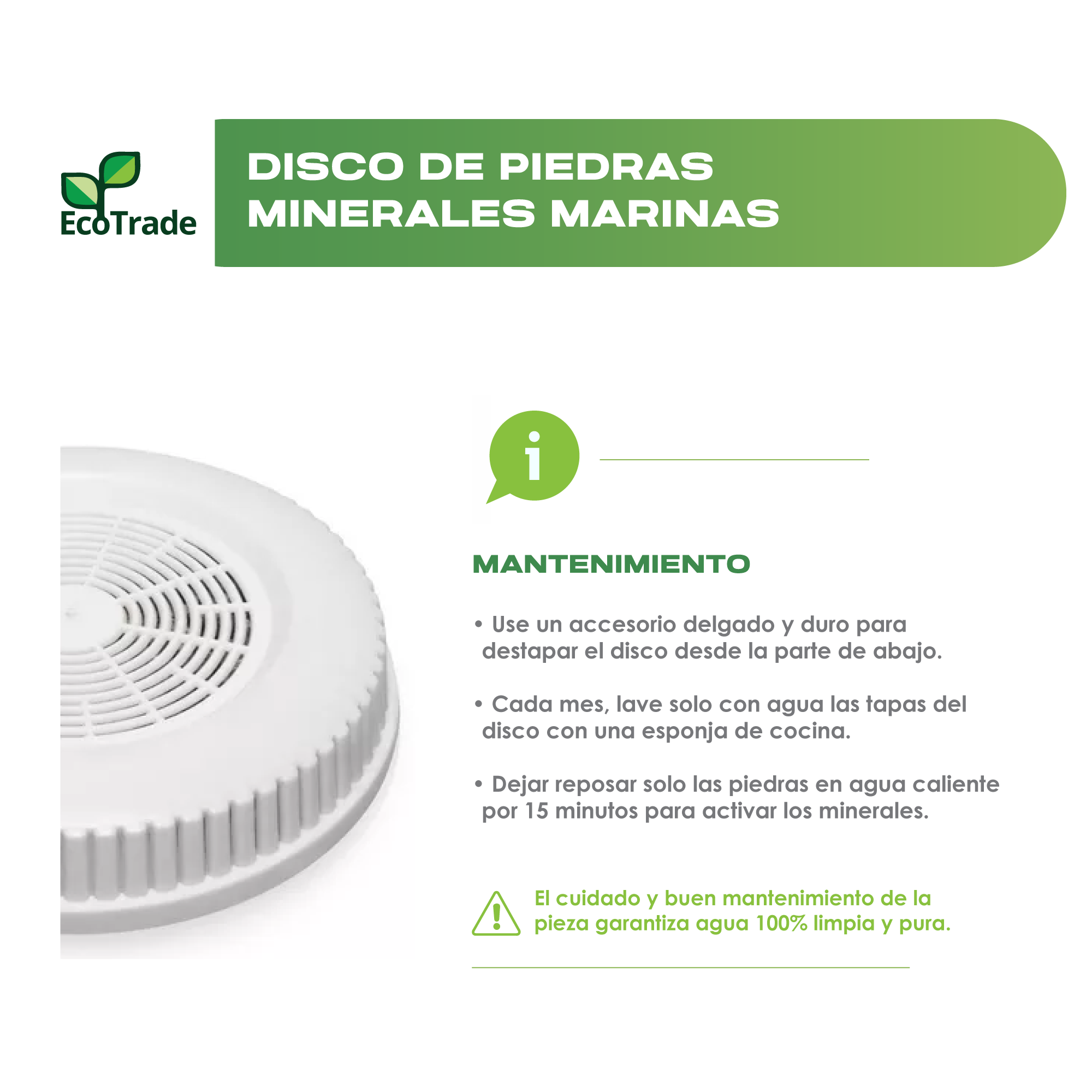 Disco Piedras Pequeño Filtro Purificador Agua Ecotrade - Imagen 3