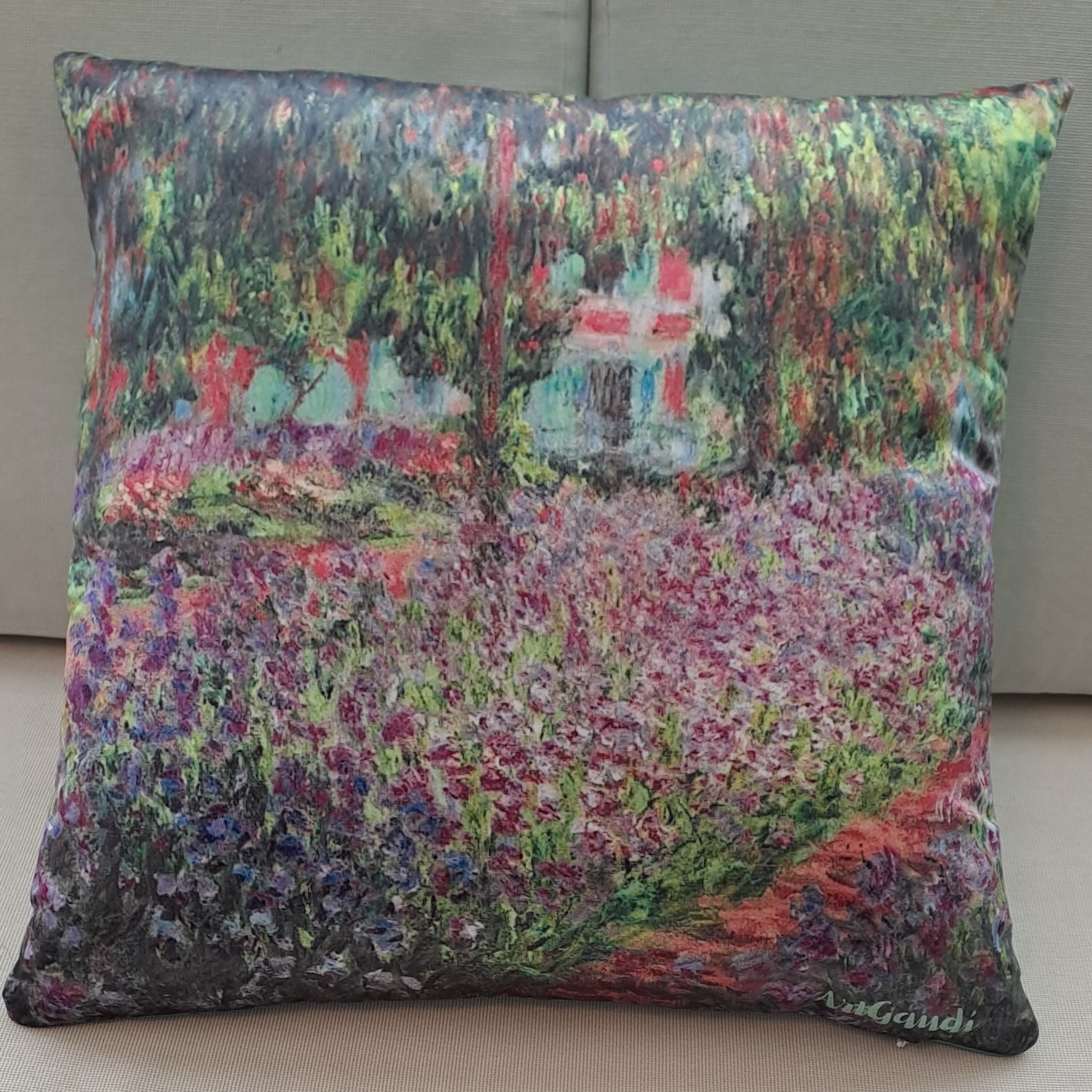 COJíN CON LA OBRA DE GIVERNY DE CLAUDE MONET - Imagen 2