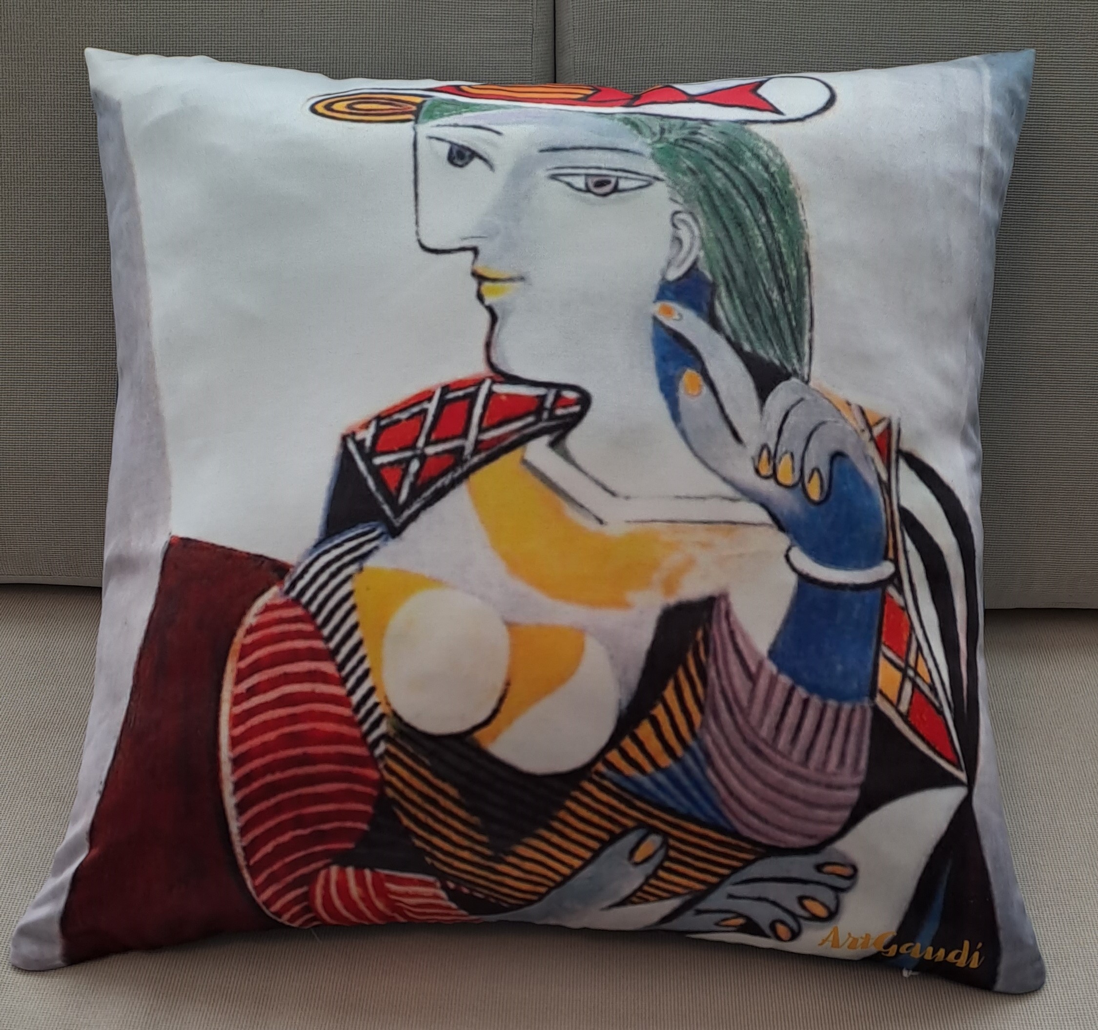 COJíN MUJER SENTADA RETRATO DE MARIE THÉRÉSE PABLO PICASSO - Imagen 2