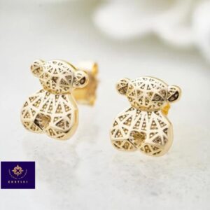 Aretes Teddy plata oro