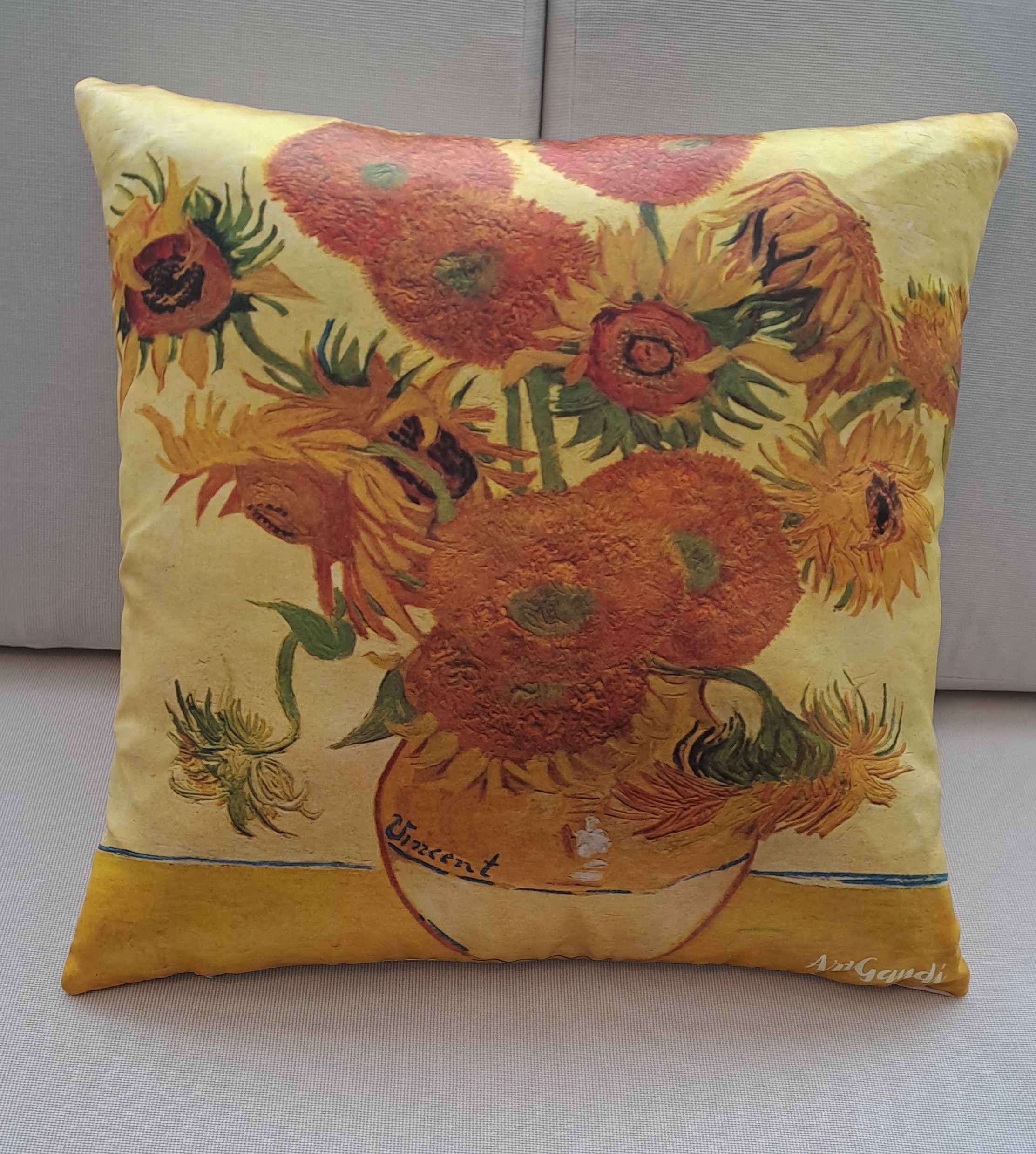 COJíN LOS GIRASOLES DE VICENT VAN GOGH - Imagen 2