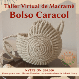Taller Curso Virtual Bolso Caracol en Macramé