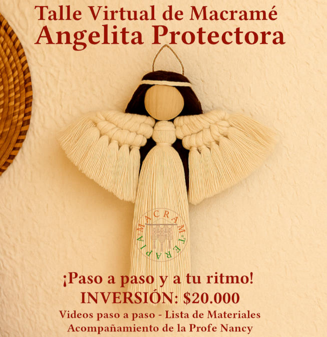 Taller Curso Virtual Angelita Protectora en Macramé