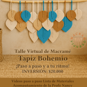 Taller Curso Virtual Tapiz Bohemio en Macramé