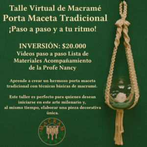 Taller Curso Virtual Porta Maceta Tradicional en Macramé