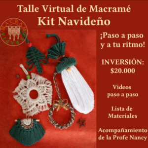 Taller Curso Virtual Kit Navideño en Macramé