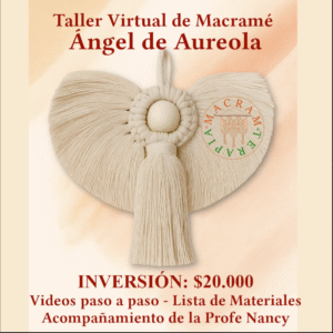 Taller Curso Virtual Angelito Con Aureola en Macramé