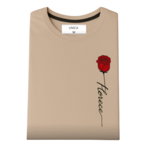 Camiseta Florece con rosa roja