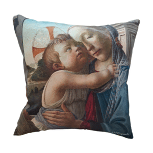 COJíN NAVIDEÑO LA VIRGEN Y EL NIÑO DE SANDRO BOTICELLI