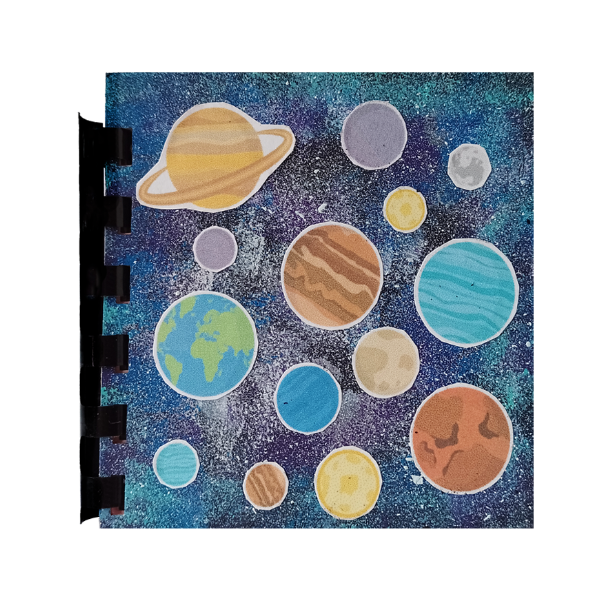 Agenda de notas Artesanal Planetas Grande Cuadrada