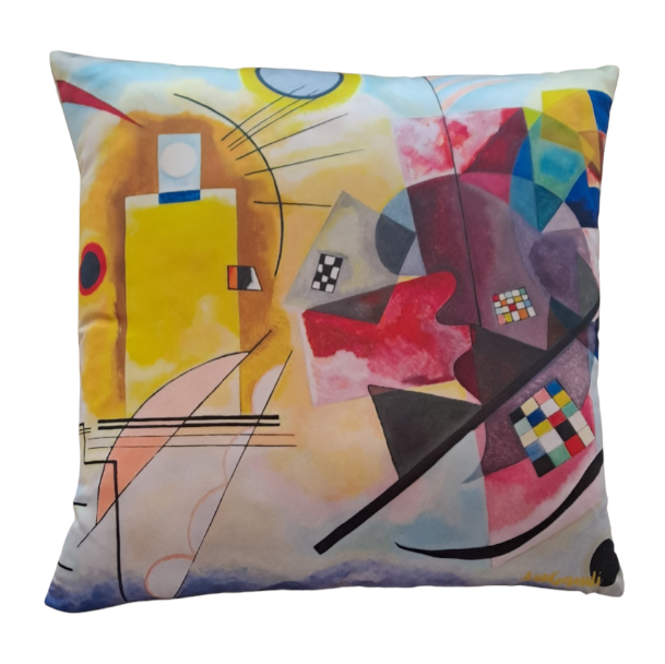 COJíN AMARILLO ROJOO Y AZUL DE WASSILY KANDINSKY