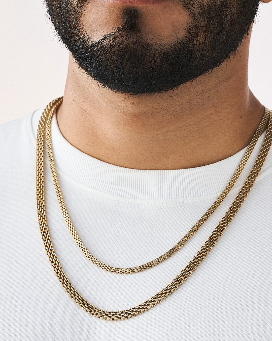 Combo Chinesco cadena y pulso tejido 4mm - Imagen 3