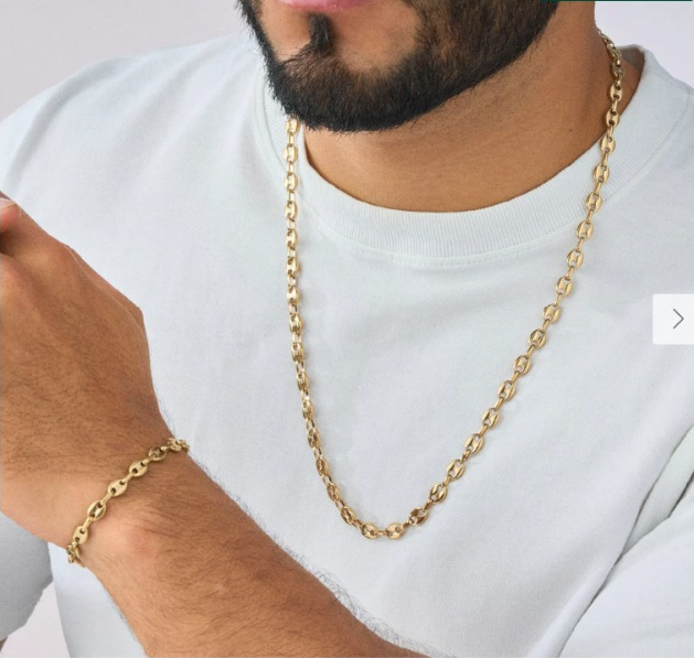 Combo Ancla Cadena y Pulso tejido 4mm