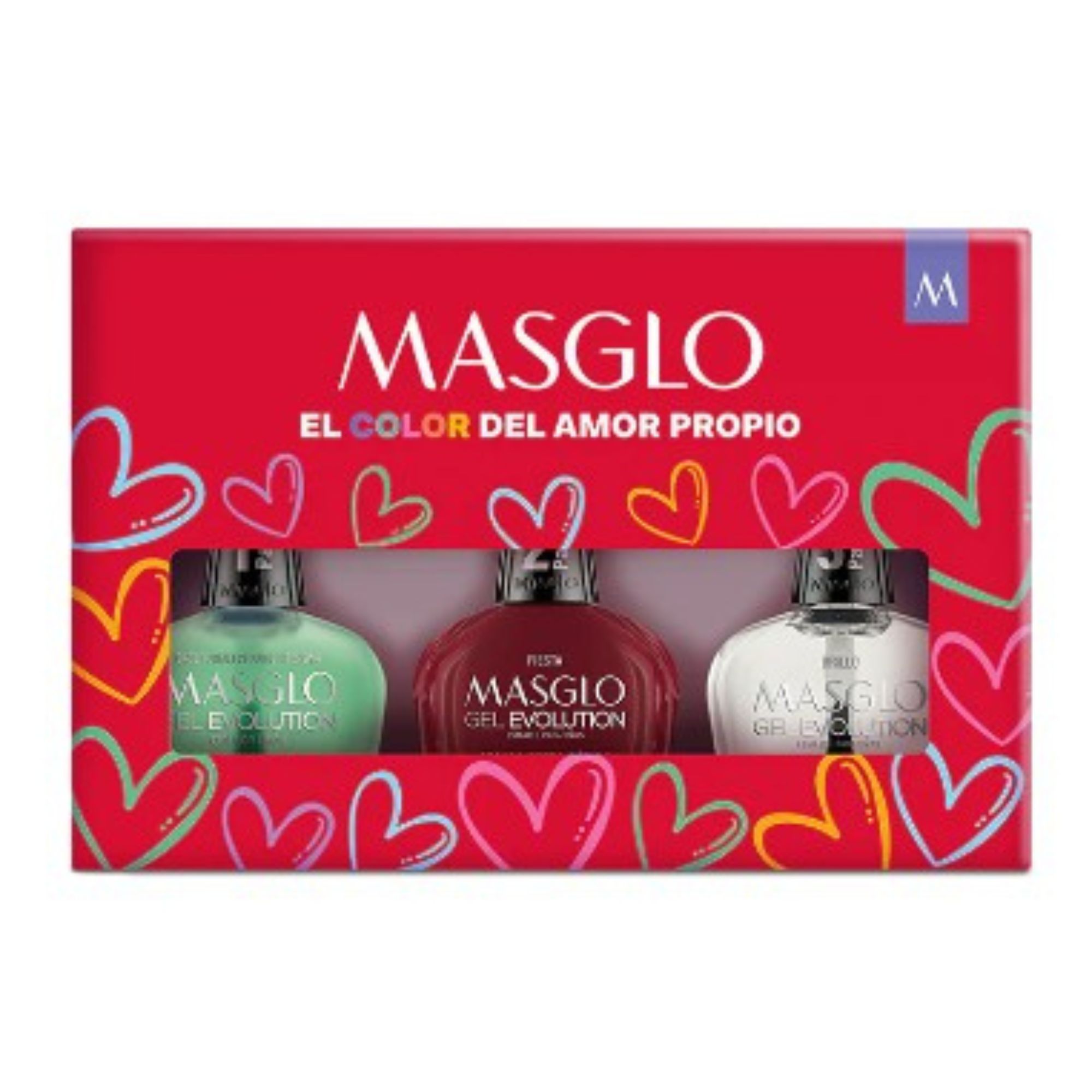 MASGLO KIT FIESTA GEL EVOLUTION ESMALTE PARA UÑAS