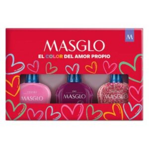 MASGLO KIT TRADICIONAL BRILLO ROSA ESMALTE PARA UÑAS
