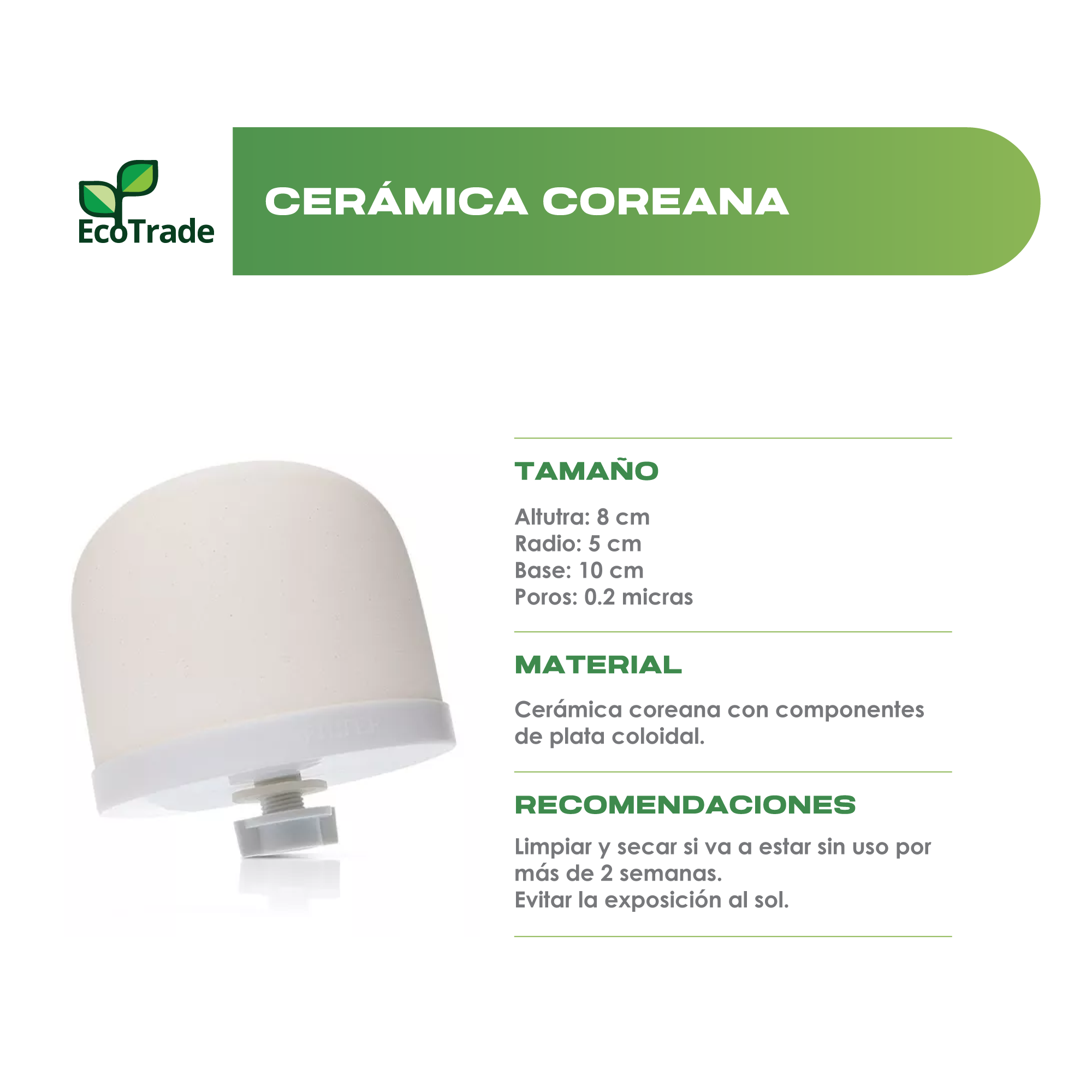 Kit 3 Repuestos Filtro Purificador Agua 21 24 28 Litros Ecotrade - Imagen 3