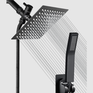 Ducha Lluvia Acero Inoxidable Negro mate Manguera Flexible