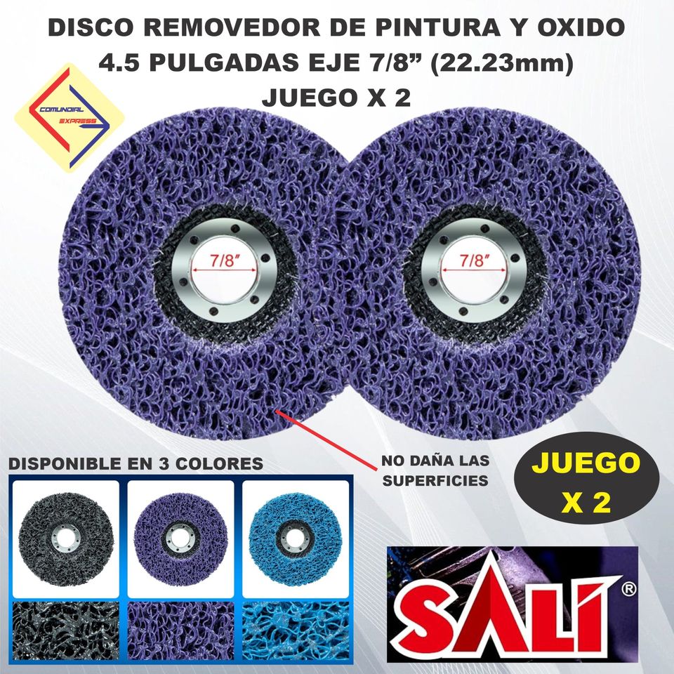 DISCO REMOVEDOR PINTURA OXIDO NO DAñA SUPERFICIES X2 PCs