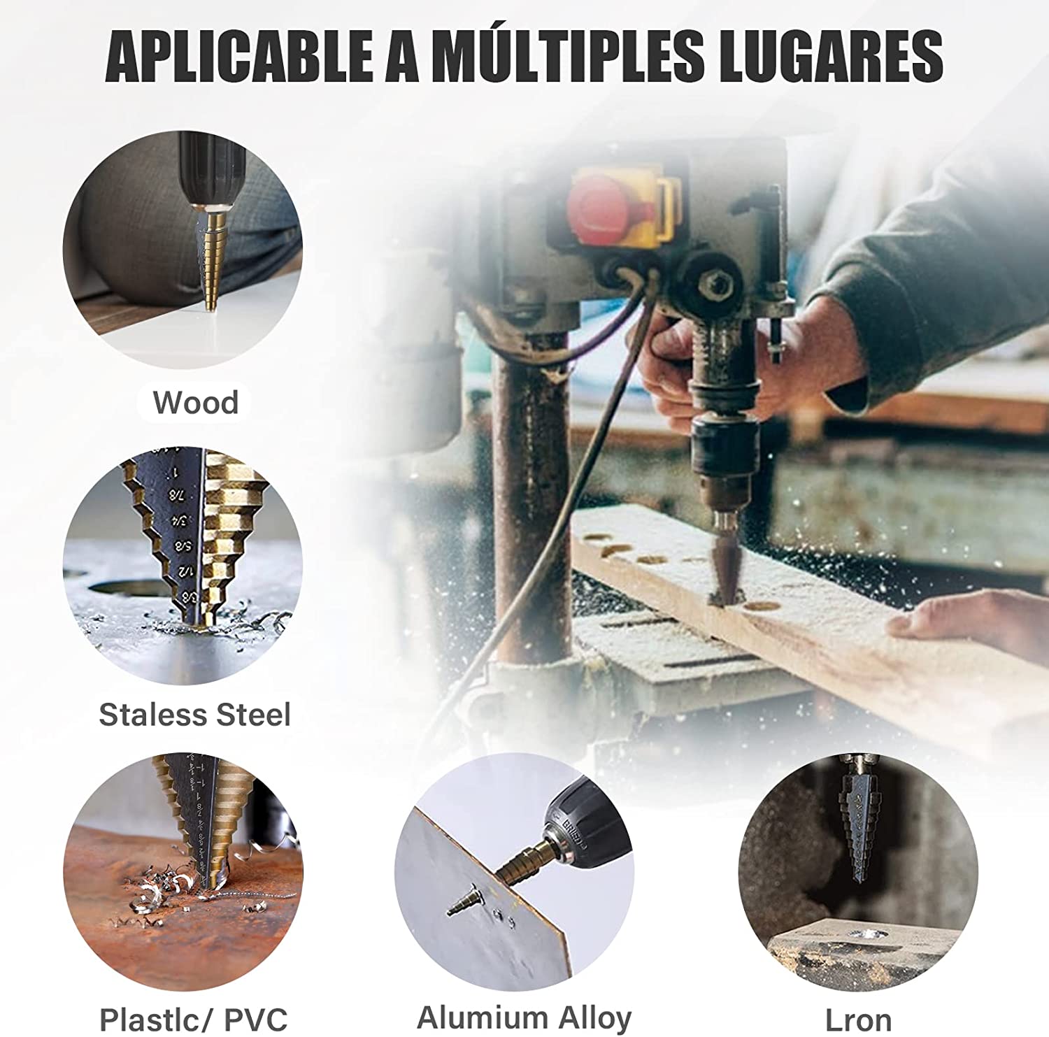 BROCA ESCALONADA HSS X METAL AZUL KT X5 BROCAS 50 EN 1 CAJA ALUMINIO - Imagen 5