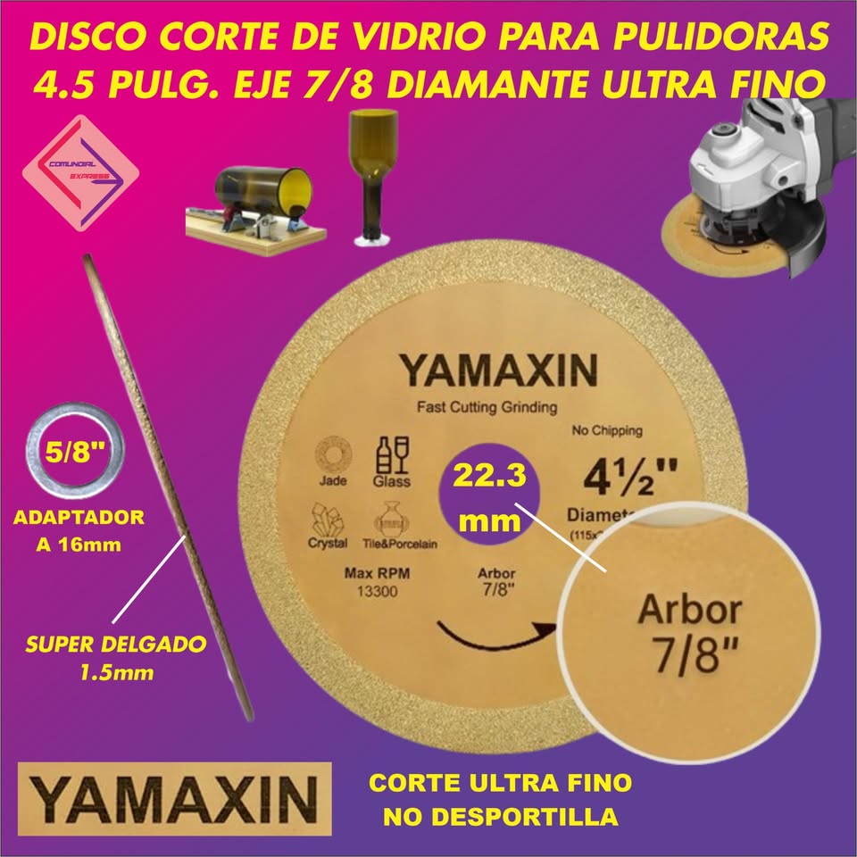 DISCO CORTE DE VIDRIO DIAMANTE X PULIDORAS ULTRAFINO