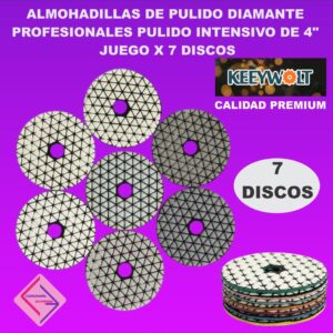 ALMOHADILLA DISCO DE PULIDO INTENSIVO DIAMANTE PROFESIONAL 4P X 7 PCs