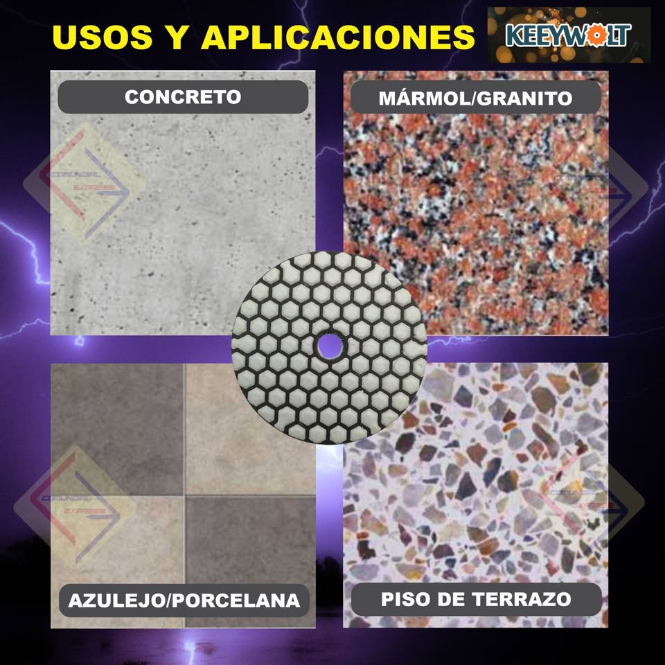 ALMOHADILLA DISCO DE PULIDO INTENSIVO DIAMANTE PROFESIONAL 4P X 7 PCs - Imagen 4