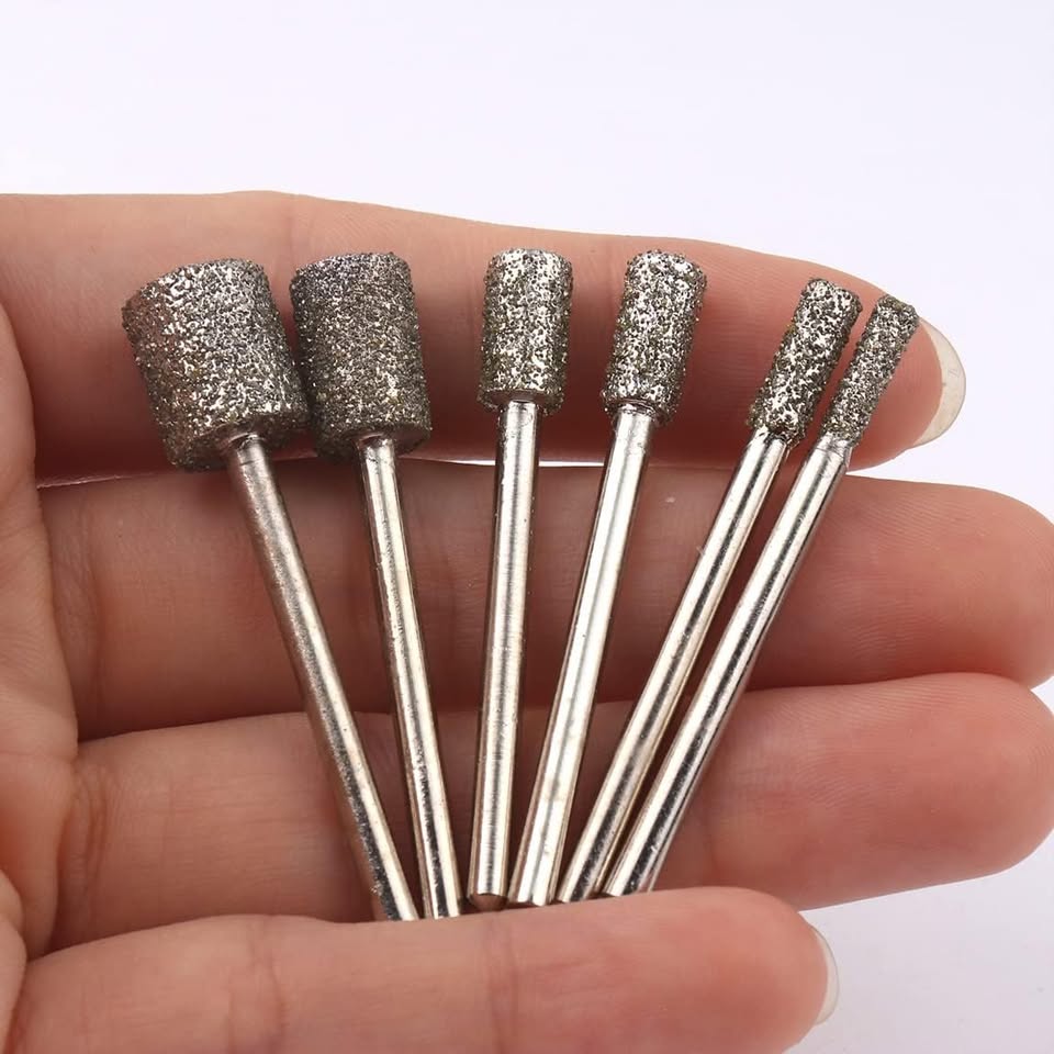 BROCA FRESA DIAMANTE CABEZA CILINDRO DREMEL CNC MOTOTOOL X 6PC - Imagen 3