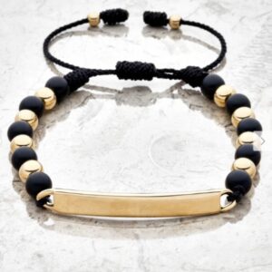 Pulsera balines placa intercalada