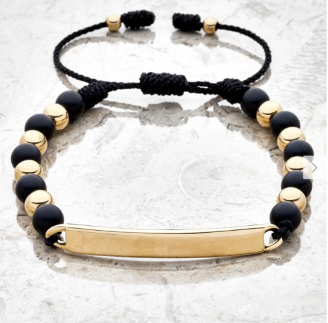 Pulsera balines placa intercalada