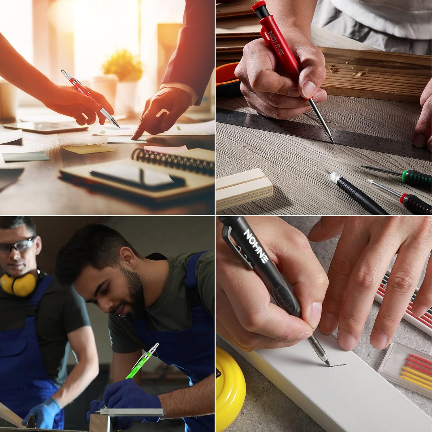 LÁPICES MECANICOS CARPINTERÍA SACAPUNTAS PUNZON CENTRAL BOLIGRAFO DE CARBURO - Imagen 4