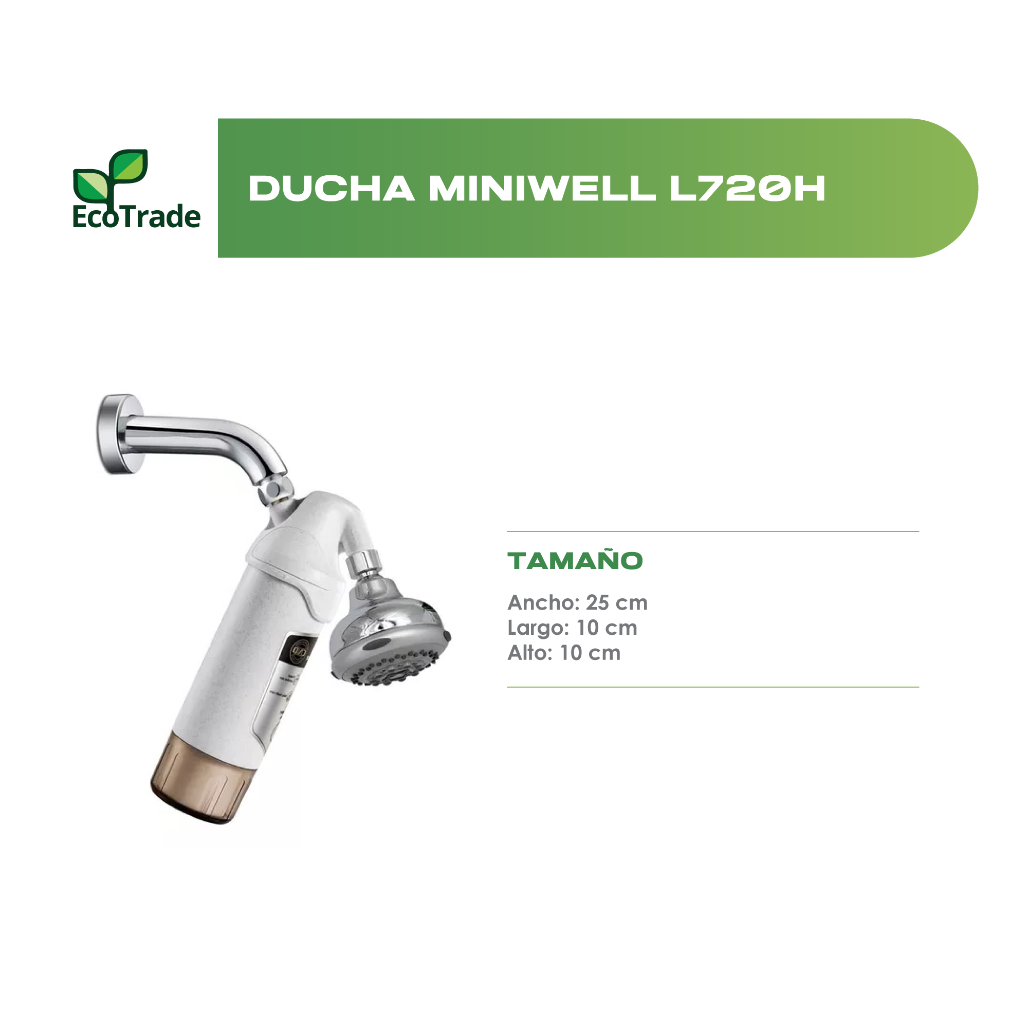 Ducha Purificadora de Agua Miniwell mas Esponjas Ecotrade - Imagen 2