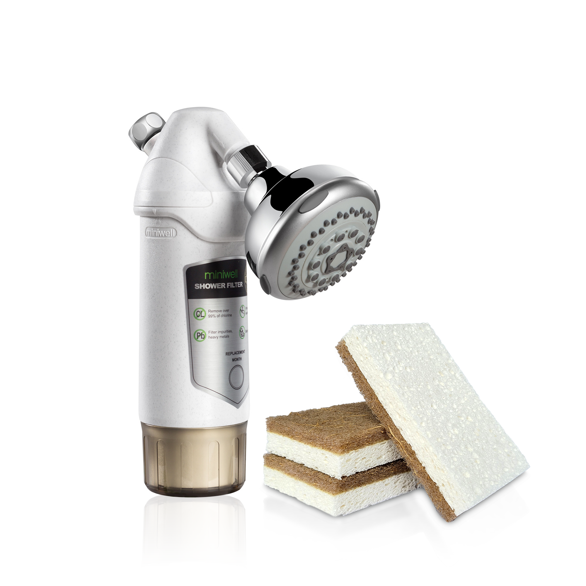 Ducha Purificadora de Agua Miniwell mas Esponjas Ecotrade