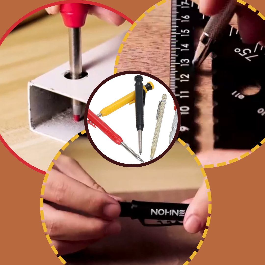 LÁPICES MECANICOS CARPINTERÍA SACAPUNTAS PUNZON CENTRAL BOLIGRAFO DE CARBURO - Imagen 6