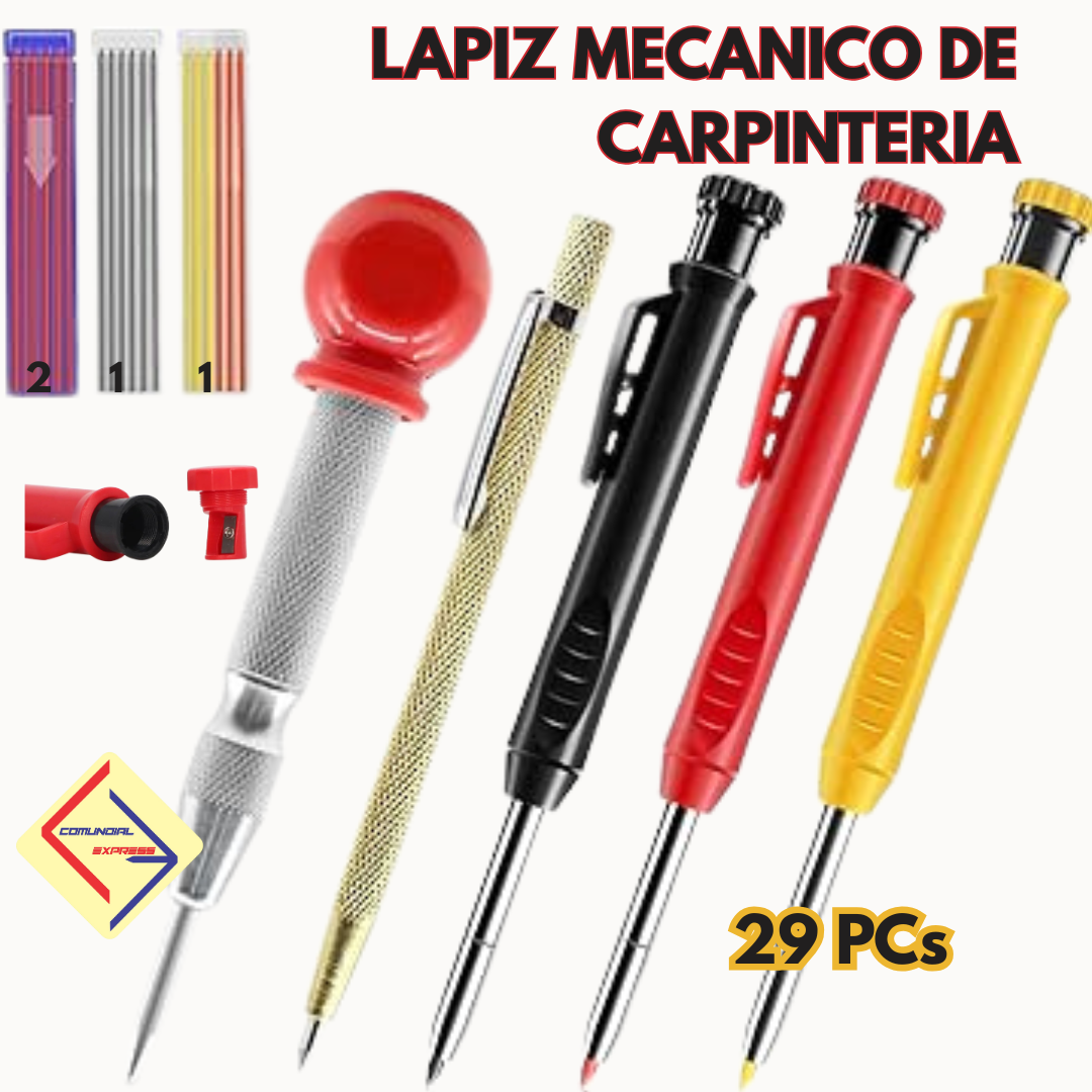 LÁPICES MECANICOS CARPINTERÍA SACAPUNTAS PUNZON CENTRAL BOLIGRAFO DE CARBURO