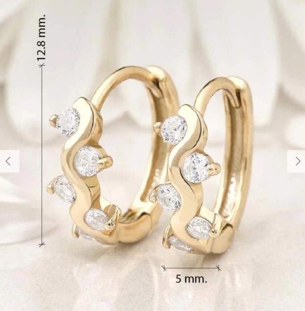 Aretes Lila Plata oro - Imagen 4