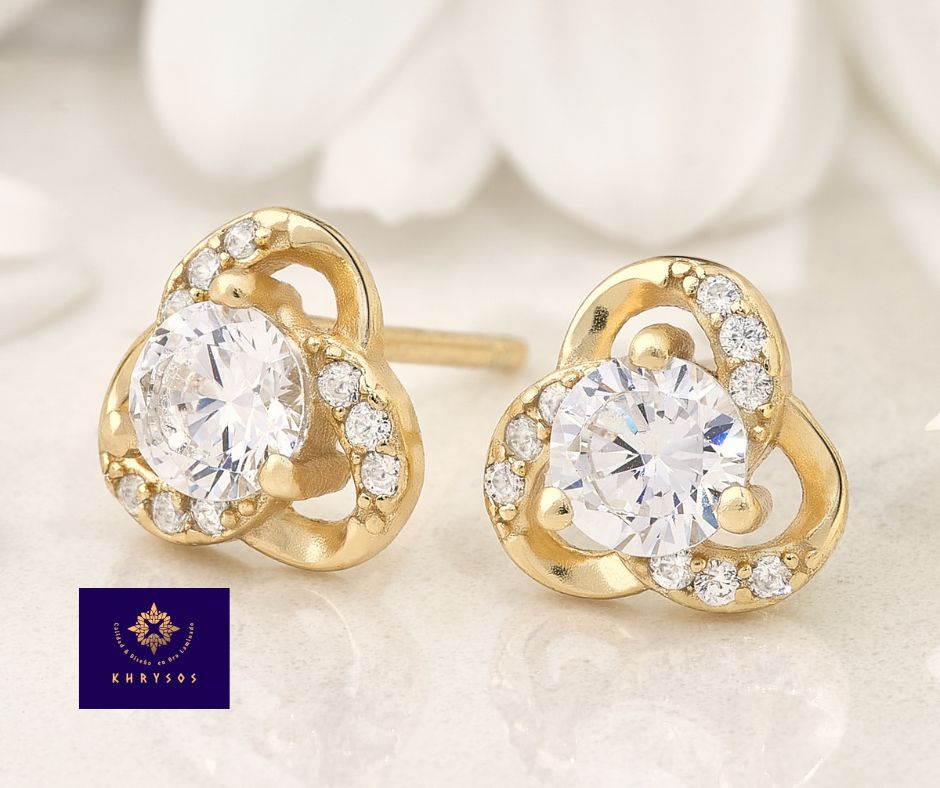 Aretes Lotus plata oro