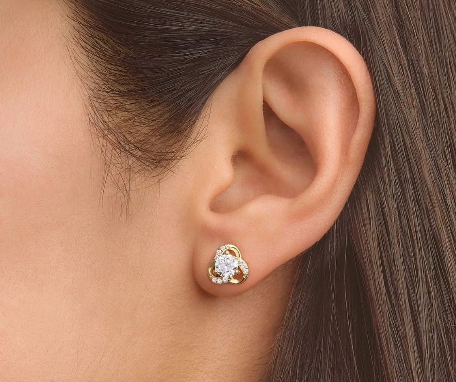 Aretes Lotus plata oro - Imagen 3