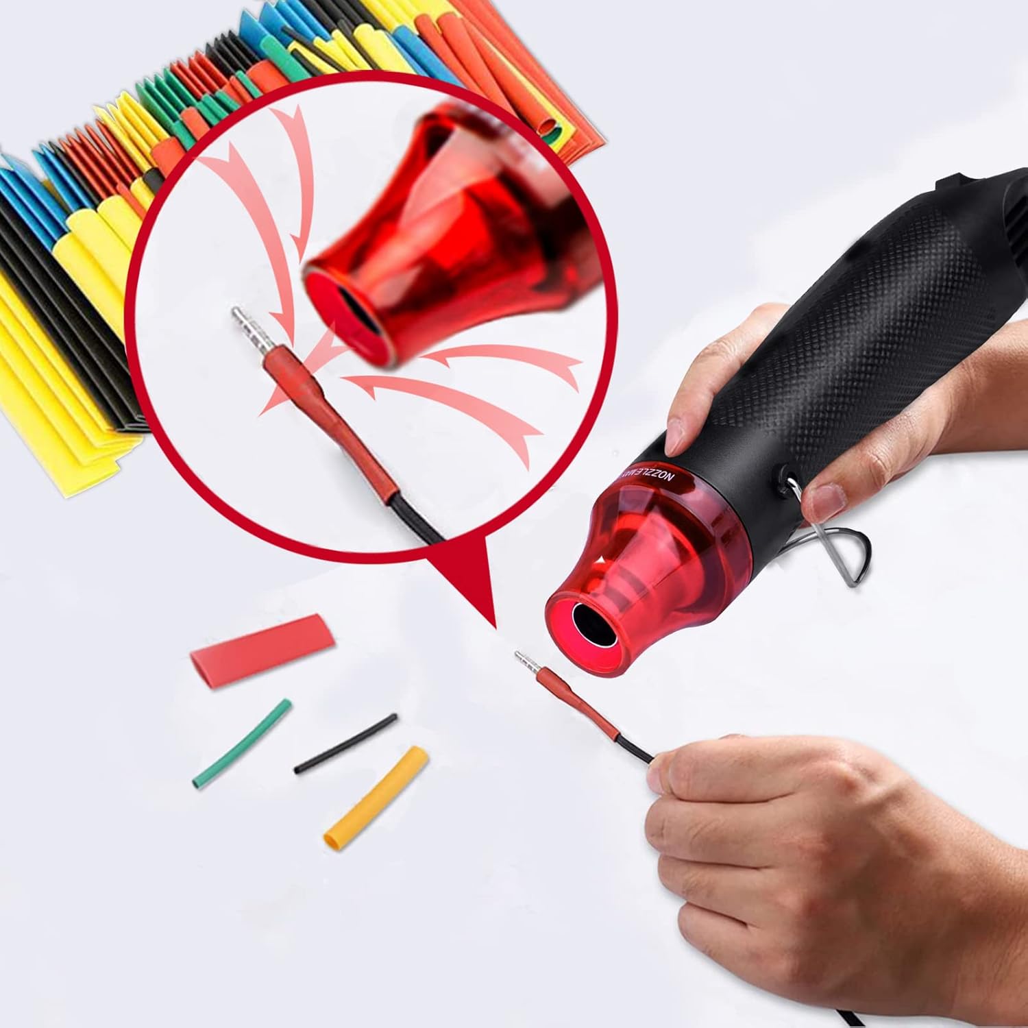 MINI PISTOLA DE CALOR DIY 300W MAS 528 TUBOS TERMORRETRÁCTILES - Imagen 2