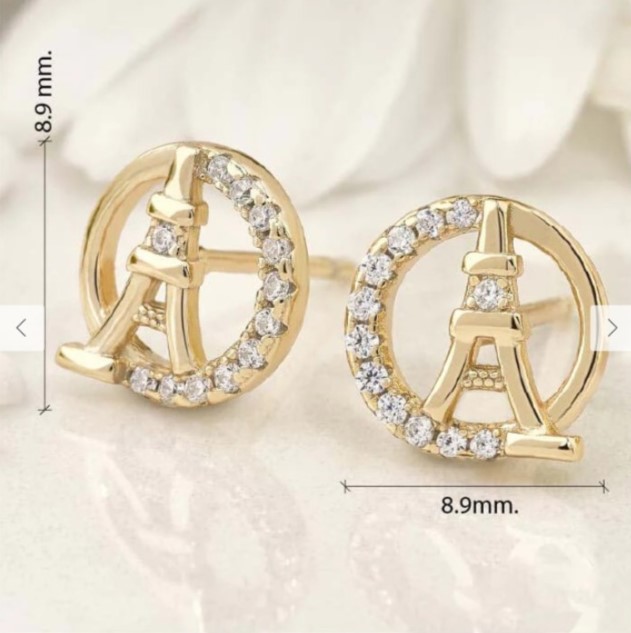 Aretes Paris Plata oro - Imagen 4