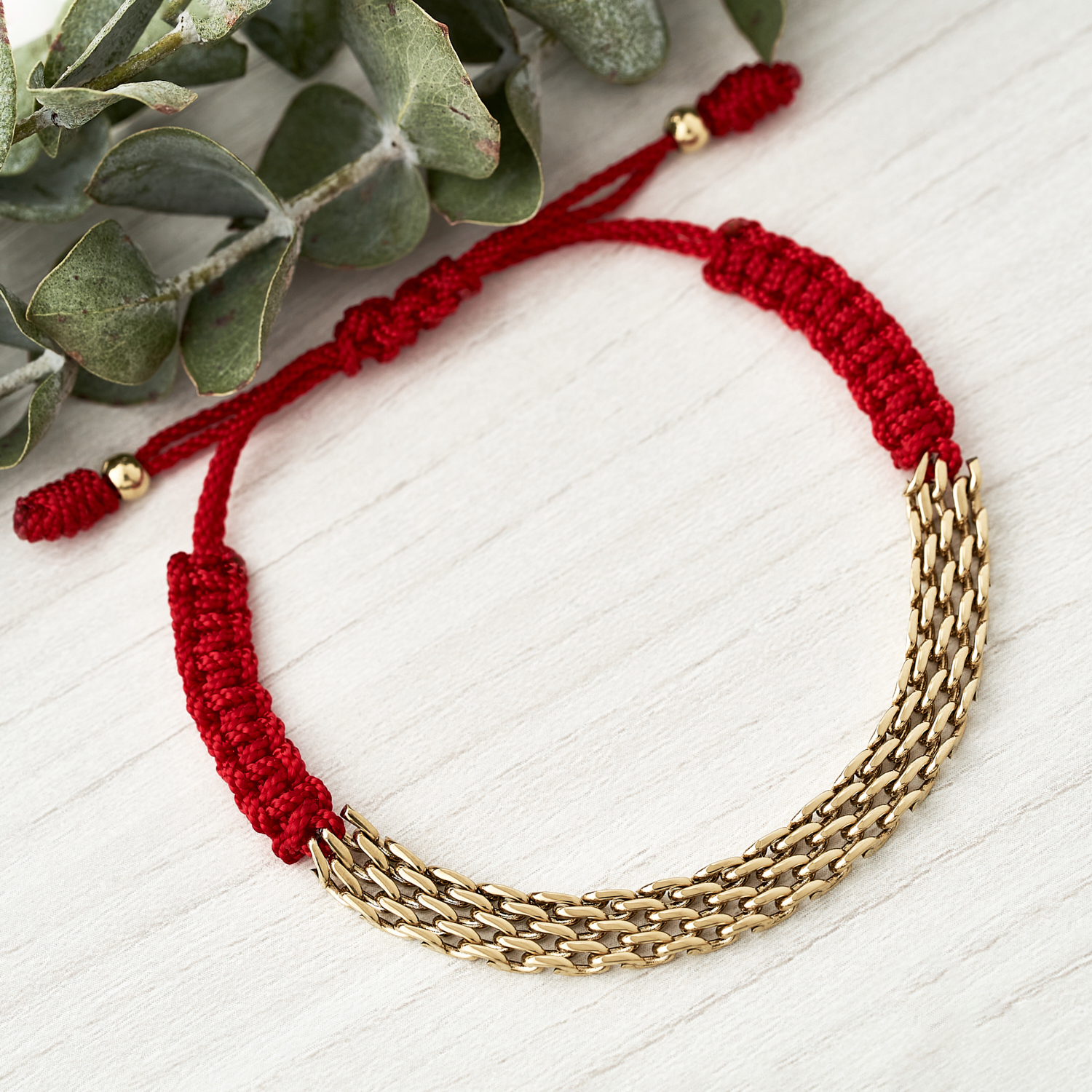Combo Chinesco cadena y pulso tejido 4mm - Imagen 2